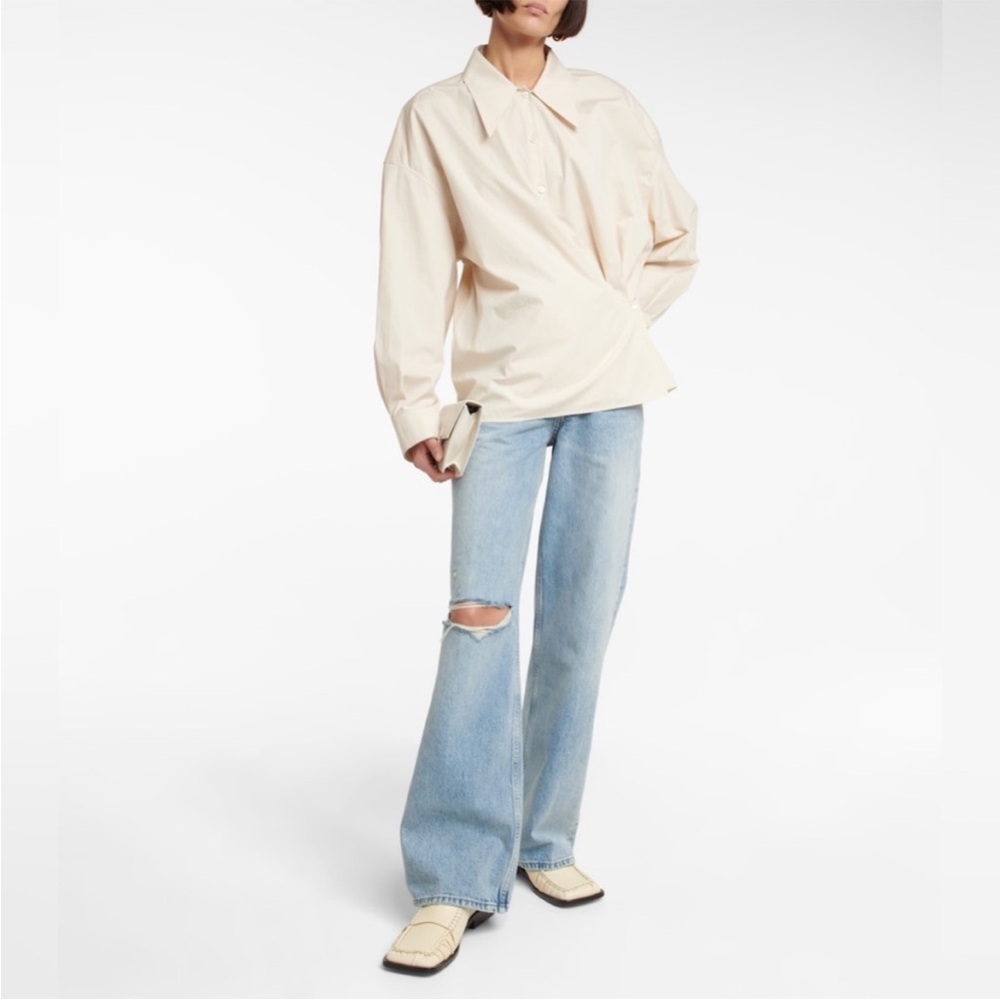 Frame Denim Light Blue Distressed Flare Jeans